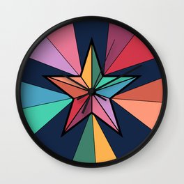 Rainbow Star Wall Clock