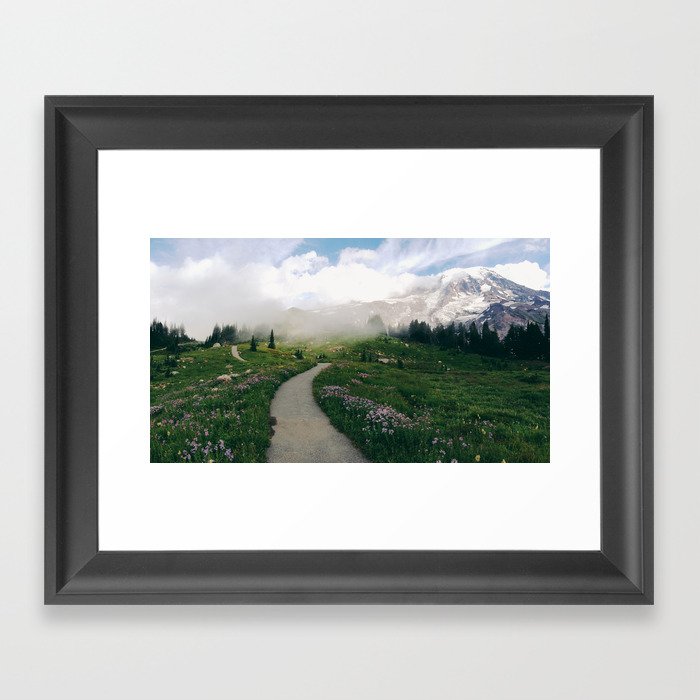 Mt Rainier Path Framed Art Print