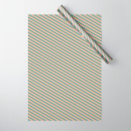 [ Thumbnail: Light Sea Green, Brown & Light Pink Colored Lined/Striped Pattern Wrapping Paper ]