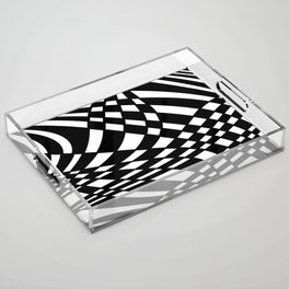 Abstract pattern - black and white. Acrylic Tray