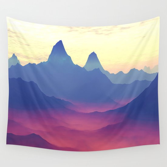 Mountains of Another World Wall Tapestry