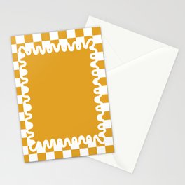 90s Checkerboard - Yellow 1 Stationery Card