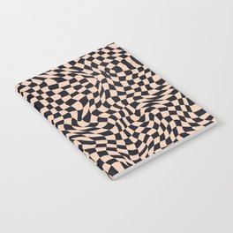 Burnt beige checker symmetrical pattern Notebook