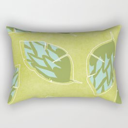 Grean Tea Leaves Pattern Rectangular Pillow