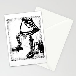 Boots n' Bones Stationery Cards | Leatherboots, Model, Drawing, Shiny, Boots, Kneehighboots, Scary, Shoes, Fashion, Skull 