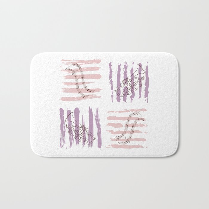 Copy of Musical trumpet pattern with notes Bath Mat