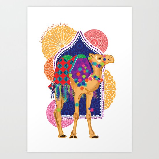 Moroccan Camel Wanderlust Henna Whimsical Original Wall Decor