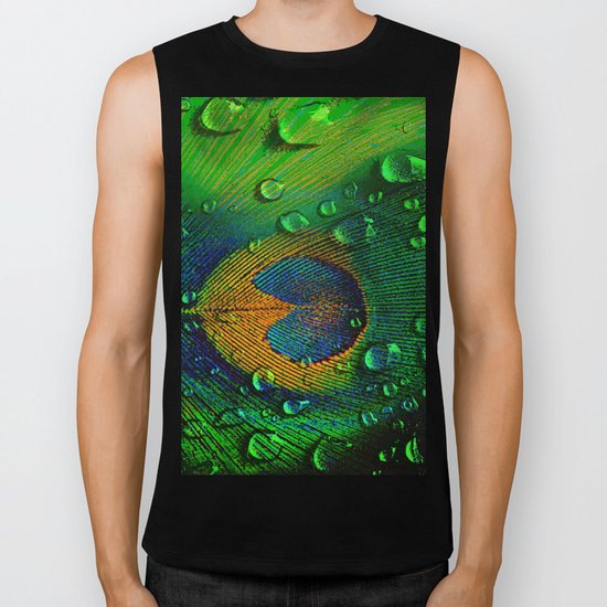 Drops on peacock (This Artwork is a collaboration with the talented artist Agostino Lo coco) Biker Tank