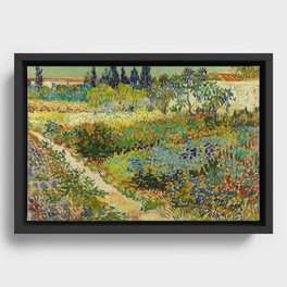 Garden at Arles / Flowering Garden with Path by Vincent Van Gogh (1888) Framed Canvas