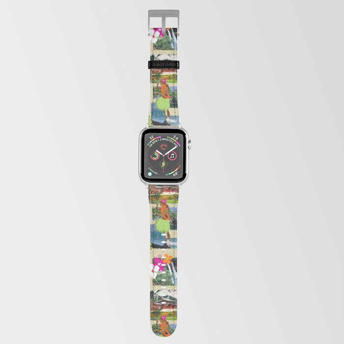 Aloha Paradise Hawaiian Vintage Postcard Apple Watch Band