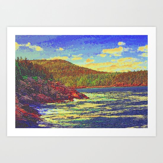 day at the lake Art Print
