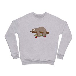 Cute Sloth With Skateboard Funny Baby Sloth T-Shirt Crewneck Sweatshirt