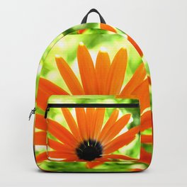 Solar orange daisy flower Backpack | Blackeyesusy, Coralflowers, Digital, Blackeye, Flowers, Solarorange, Livingcoral, Summervibes, Orangeflowergarden, Spring 