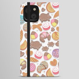 Mexican Sweet Bakery Frenzy // white background // pastel colors pan dulce iPhone Wallet Case