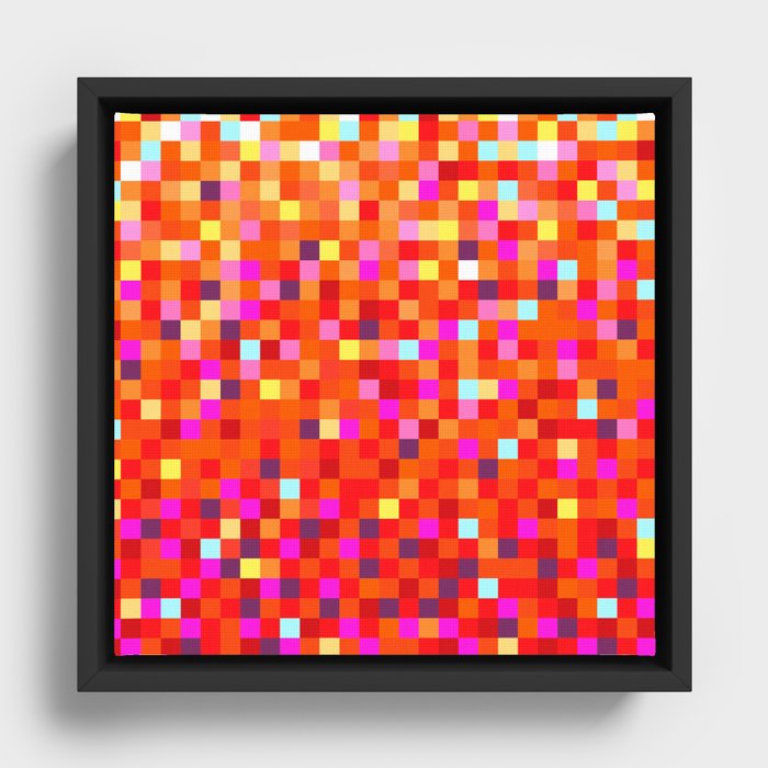 Inferno -- Pixel Art by KCS Framed Canvas
