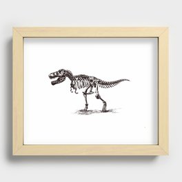 Dinosaur Skeleton in Ballpoint Recessed Framed Print