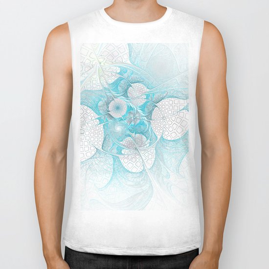 Turquoise Fractal Biker Tank