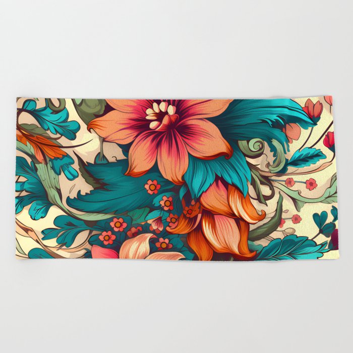 Floral Interior Design - Transform Your Space with Nature's Elegance Beach Towel