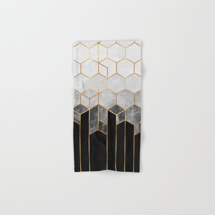 Charcoal Hexagons Hand & Bath Towel