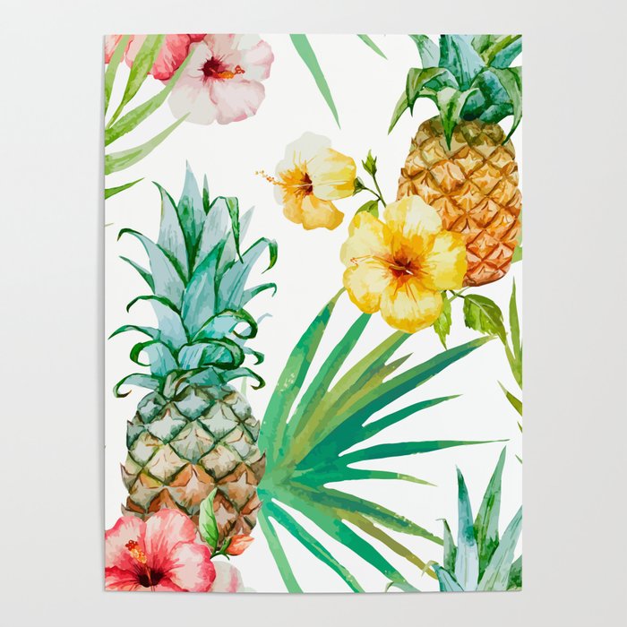 tropical pineapple Canvas Print by Huntleigh | Society6