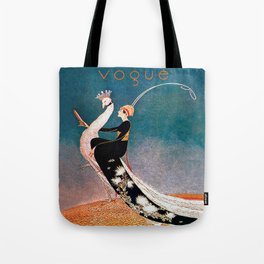 Art Deco White Peacock and Flapper Vintage Art Tote Bag