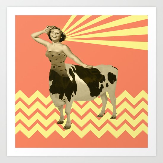 The real girly cow girl Art Print