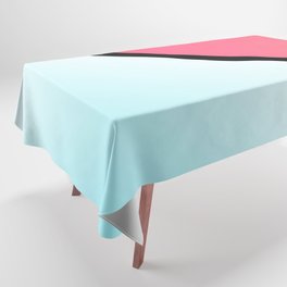 Modern Pink Coral Teal Black Striped Minimalist Gradient Tablecloth