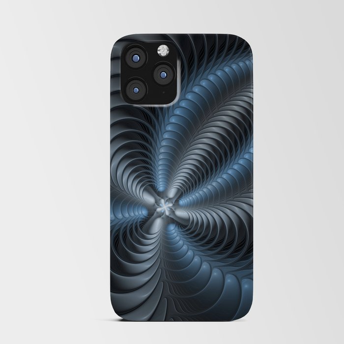 Powerful Movement Abstract Blue Gray 3D Fractal Art iPhone Card Case