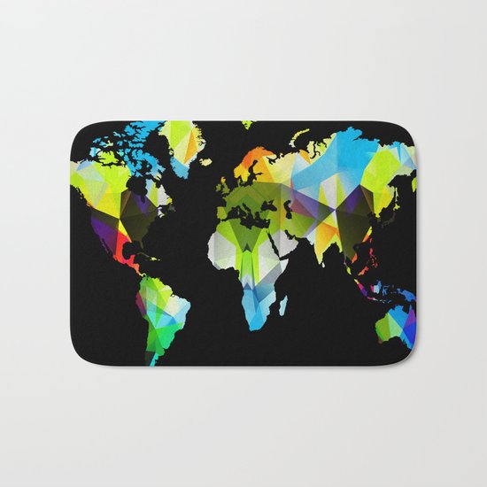 Colorful world map Bath Mat