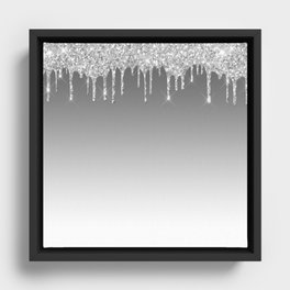 Glittered Dripping  Pattern Framed Canvas