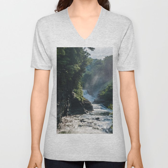 Letchworth River New York State V Neck T Shirt