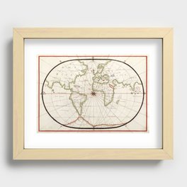 Portolan atlas of the Mediterranean Sea, western Europe, and the northwest coast of Africa World map Recessed Framed Print