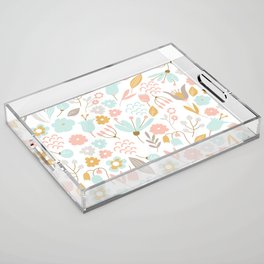 Seamless pastel floral pattern Acrylic Tray