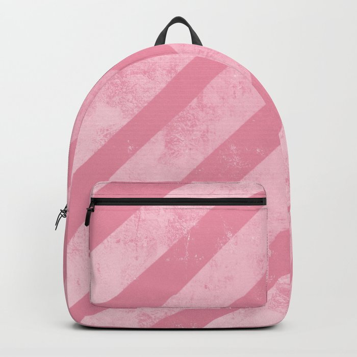 Soft Pink Paint Roller Diagonal Stripes Pattern Backpack By Soft Pink Paint Roller Diagonal Stripes Pattern Backpack