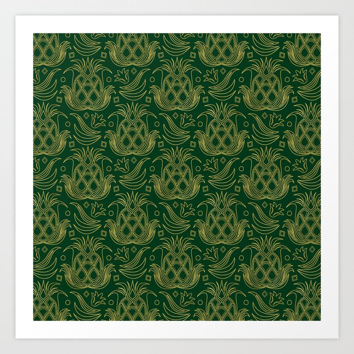 Luxe Pineapple // Emerald Green Art Print