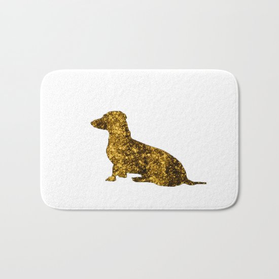 I LOVE my Dachshund - Luxury glitter dog Bath Mat