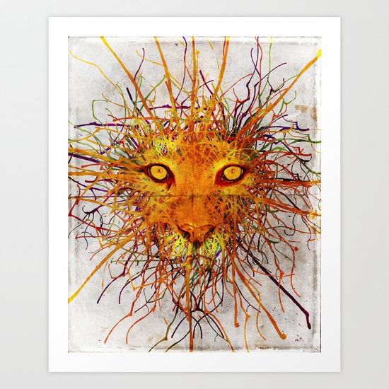 Lion Drip Art Print