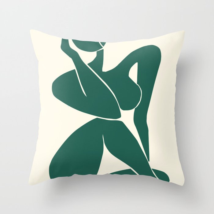Body in Jade Throw Pillow