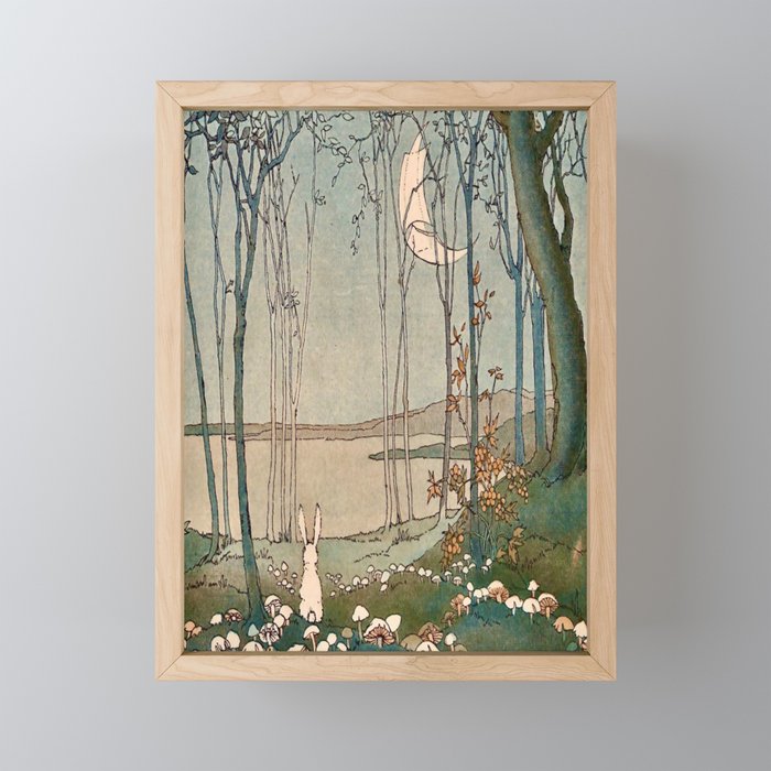 “Mushrooms in the Moonlight” by Doreen Baxter (1922) Framed Mini Art Print