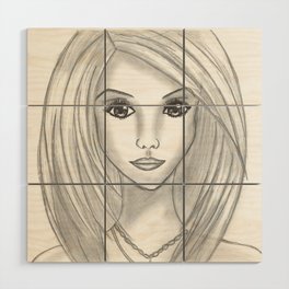 Draw girl Wood Wall Art