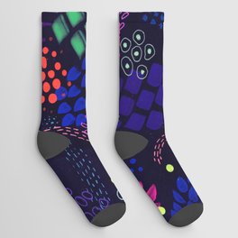 Neon Shoals Abstract Socks