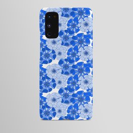 azul blue and white poppy floral arrangements Android Case