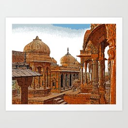 Bada Bagh, Rajasthan state of India color art Art Print