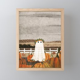 There's a Ghost in the Pumpkins Patch Again... Framed Mini Art Print