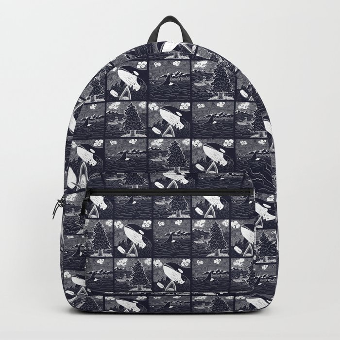 Orca Encounter Digital Block Print Backpack