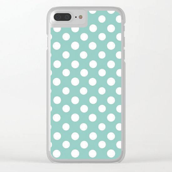 Beautiful HOME- Girls just wanna have dots - turquoise Clear iPhone Case