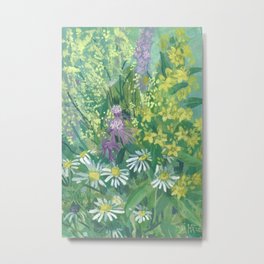 Summer Bloom, Wildflowers Floral Art Impressionism Metal Print | Meadow, Field, Northern, Flowers, Realism, Painting, Daisy, Flowering, Countryside, Nature 