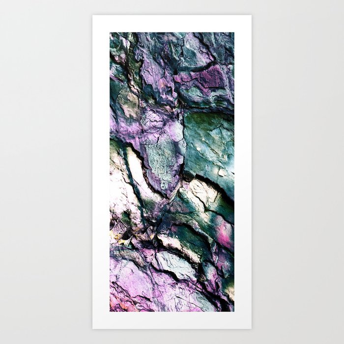 Textured Minerals Teal Green Purple Art Print