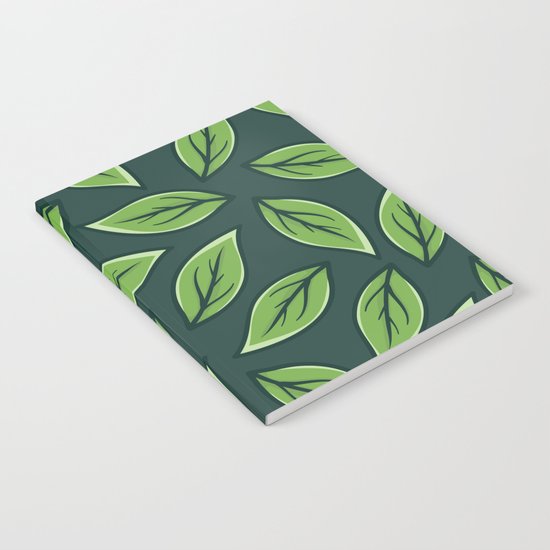 Green Leaf Pattern Notebook