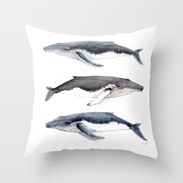 Humpback whales Throw Pillow